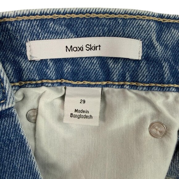 Calvin Klein Maxi Denim Skirt Women’s Size 8 / 29 Blue High Waist Long Jean Skir - Picture 9 of 16